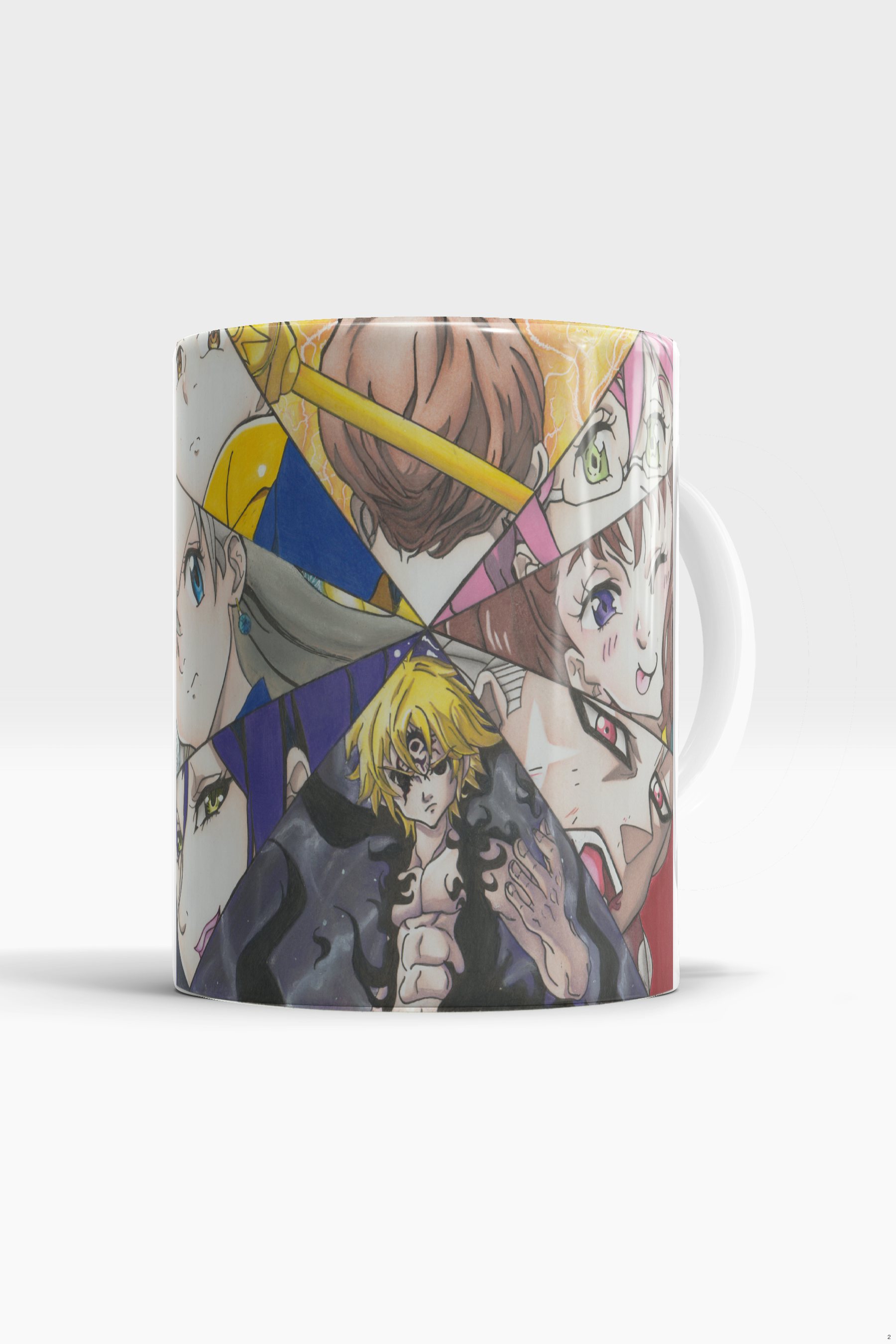 Caneca Anime Geek 7 Pecados Capitais - Branco