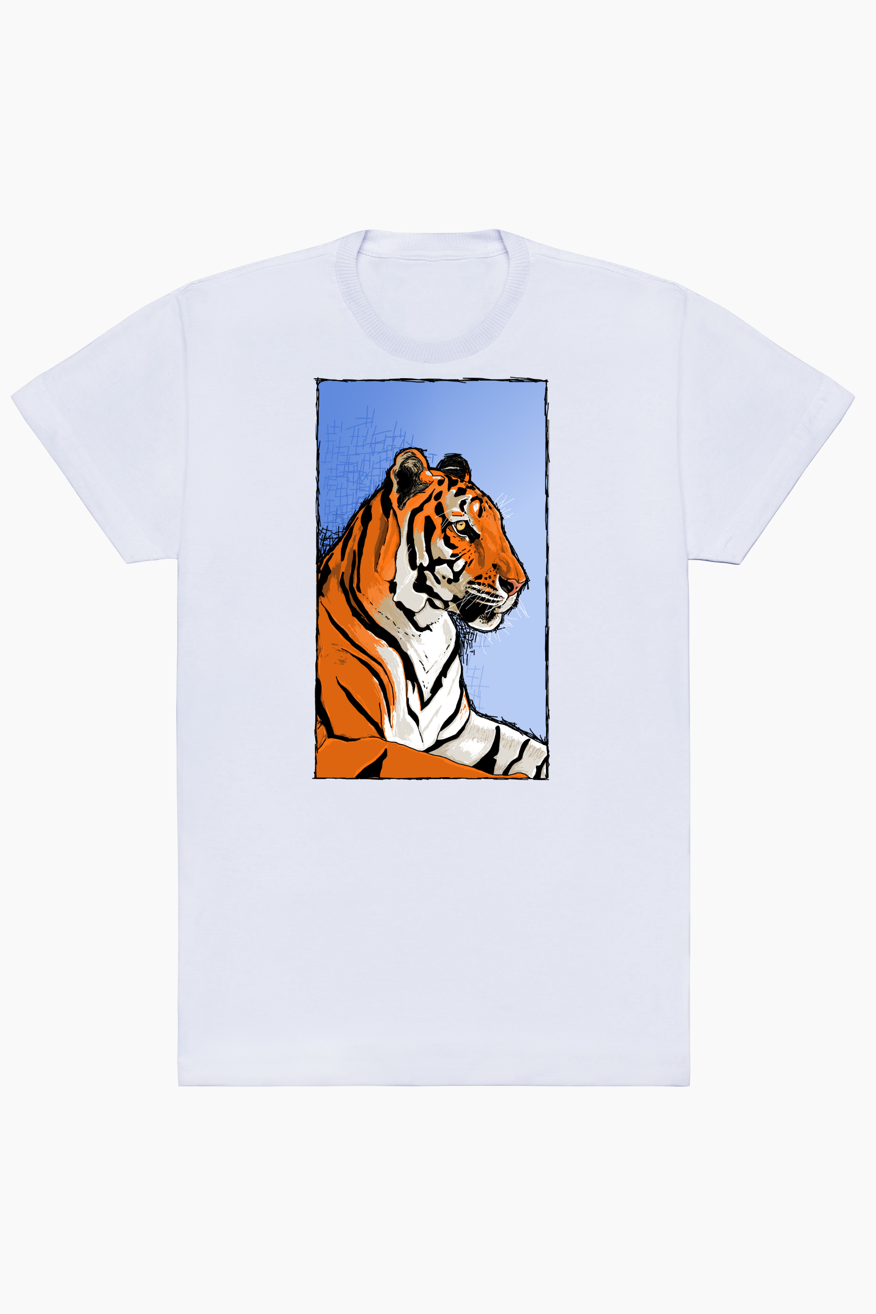 RobertDTesta Camiseta Com PadrãO De CabeçA De Tigre Com Estampa