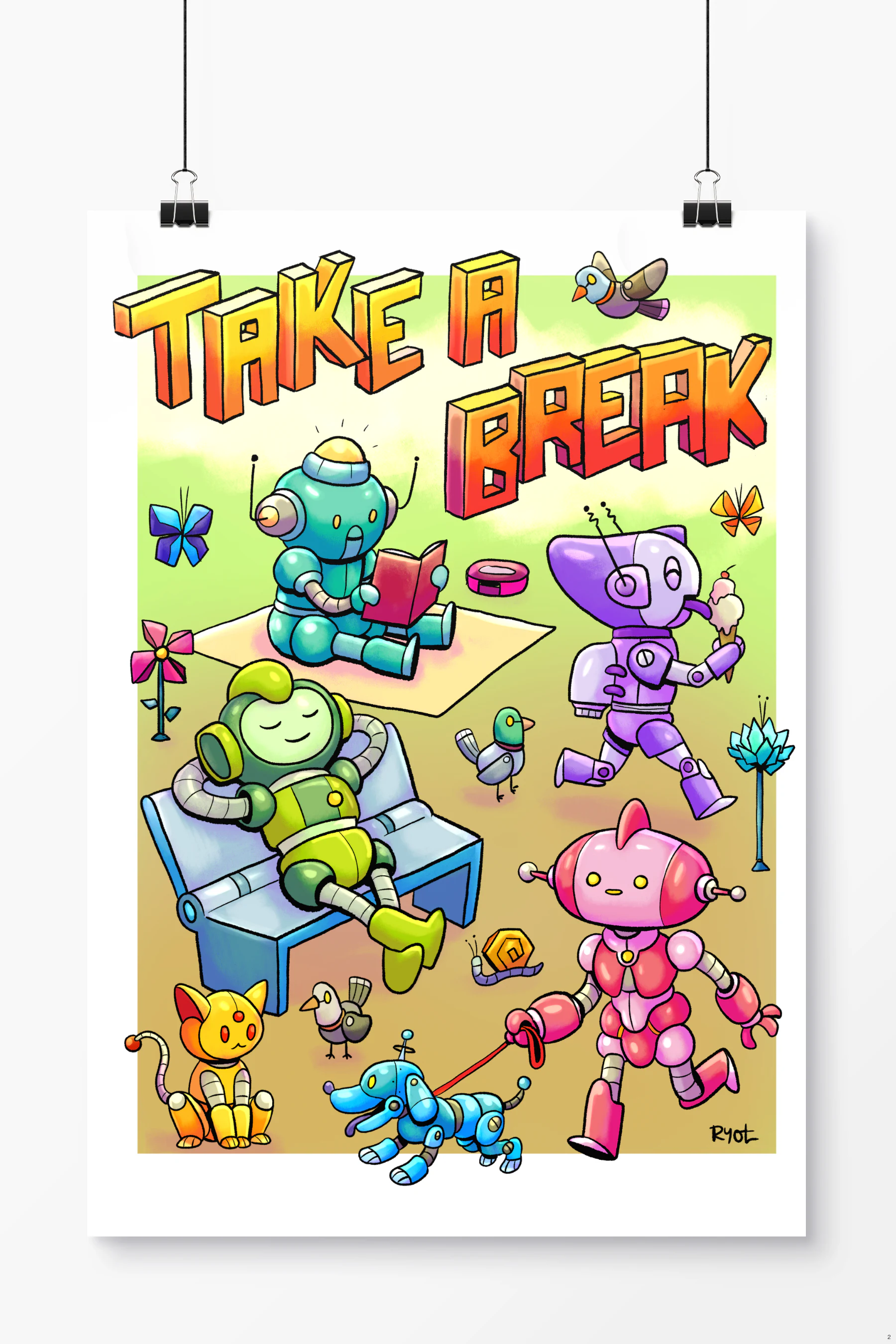 Poster Take a Break - ROBOTS - RYOTIRAS