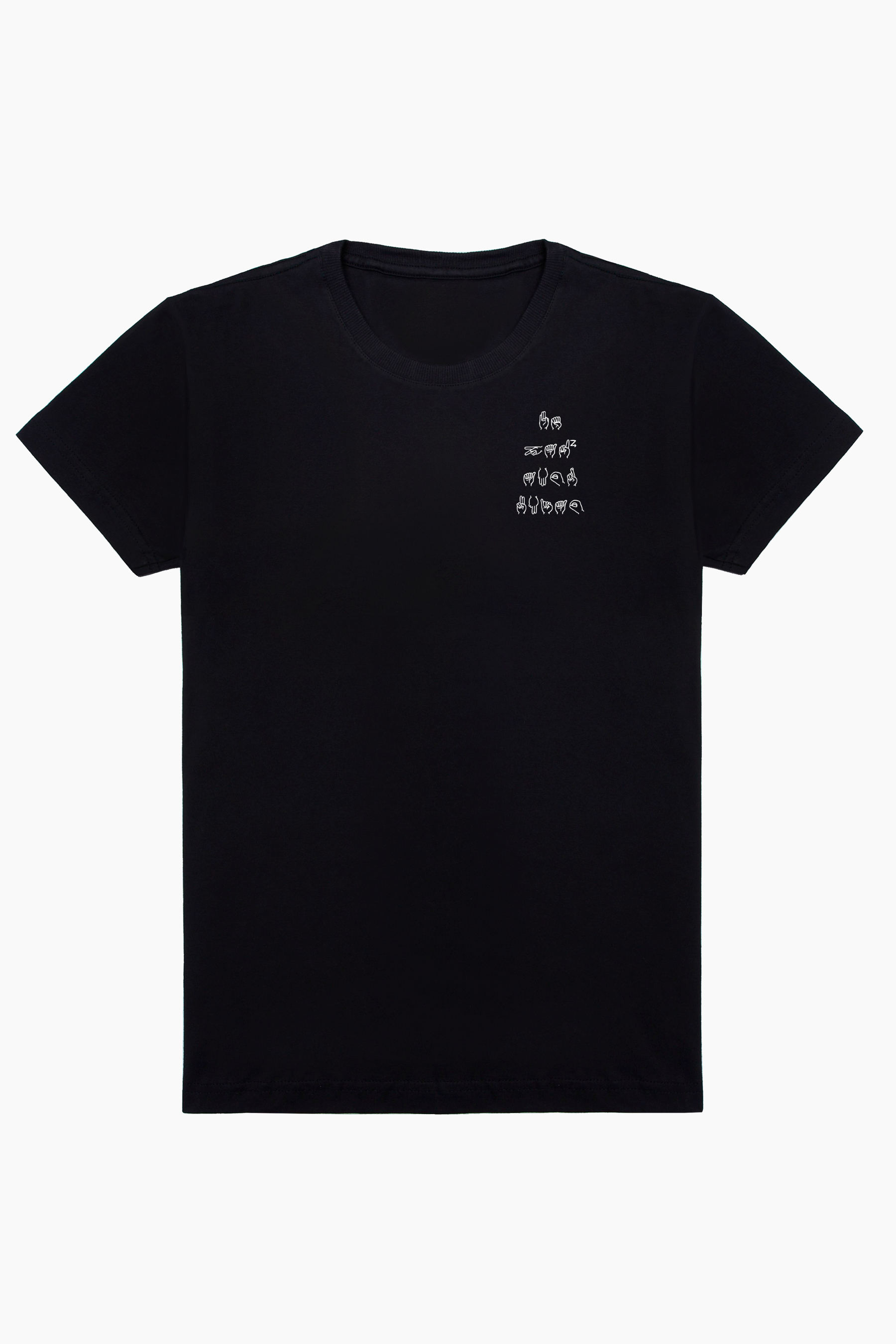 Reseprentação da Camiseta: 'Fé, Paz, Amor e União'