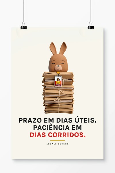 Pôster Prazo em dias úteis. Paciência em dias corridos.