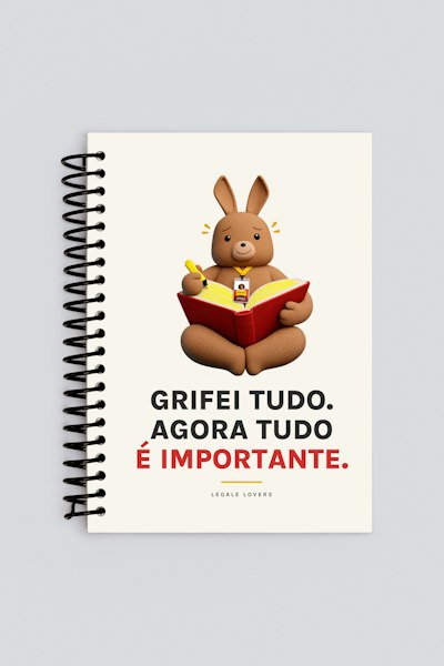 Caderno Grifei tudo. Agora tudo é importante.