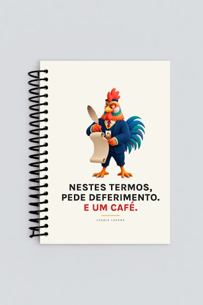 Caderno Nestes termos, pede deferimento. E um café.