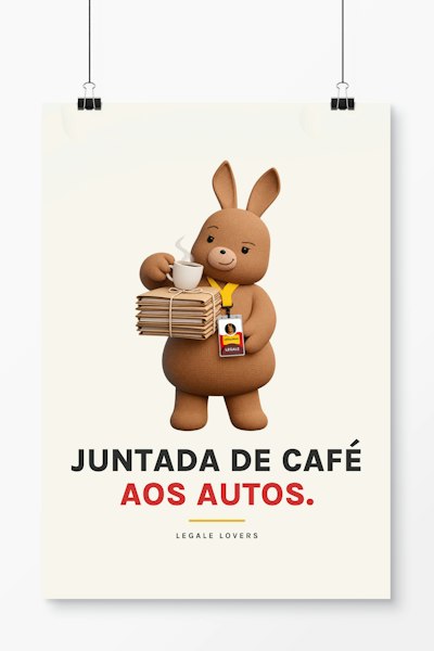 Pôster Juntada de café aos autos.