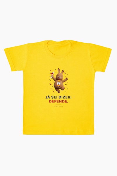 Camiseta infantil Já sei dizer: depende.
